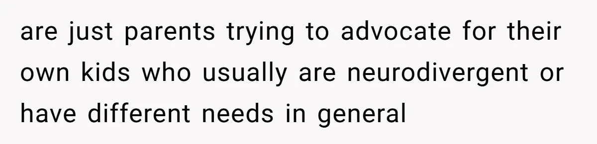 are just parents trying to advocate for their own kids who usually are neurodivergent or have different needs in general