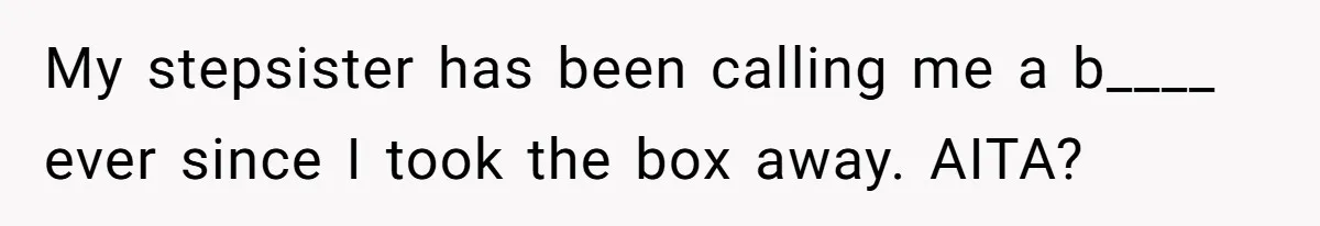 My stepsister has been calling me a b____ ever since I took the box away. AITA?