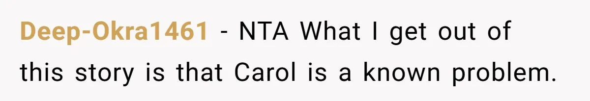 A Community Meeting Turns into a Giggle Fit Over “Gang Activity” Claims Deep-Okra1461 − NTA What I get out of this story is that Carol is a known problem.