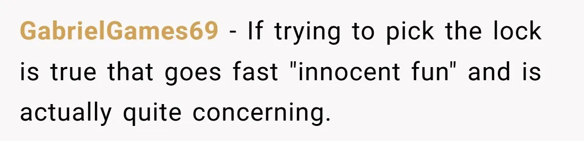 A Community Meeting Turns into a Giggle Fit Over “Gang Activity” Claims GabrielGames69 − If trying to pick the lock is true that goes fast "innocent fun" and is actually quite concerning.