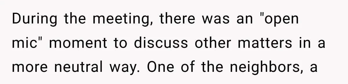 A Community Meeting Turns into a Giggle Fit Over “Gang Activity” Claims During the meeting, there was an "open mic" moment to discuss other matters in a more neutral way. One of the neighbors, a