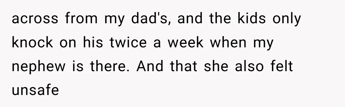 A Community Meeting Turns into a Giggle Fit Over “Gang Activity” Claims across from my dad's, and the kids only knock on his twice a week when my nephew is there. And that she also felt unsafe