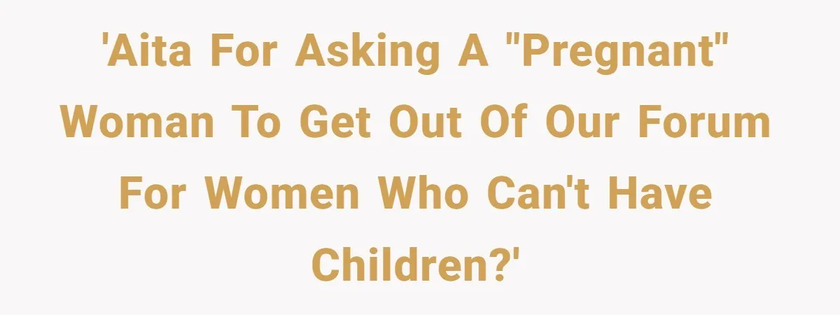 'AITA for asking a "pregnant" woman to get out of our forum for women who can't have children?'