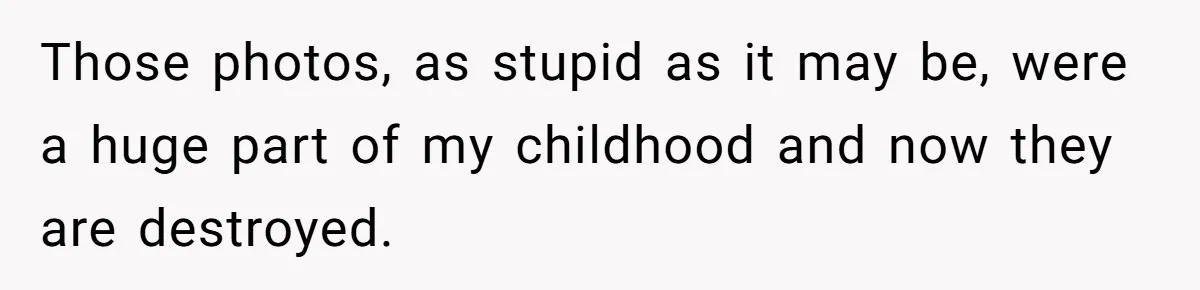 Woman Can’t Believe Her Boyfriend Shrugs Off His Kid Destroying Childhood Photos Those photos, as stupid as it may be, were a huge part of my childhood and now they are destroyed.