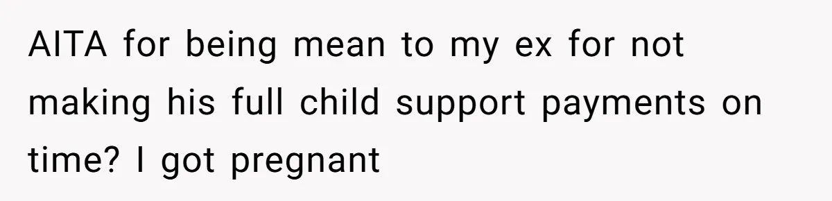 AITA for being mean to my ex for not making his full child support payments on time? I got pregnant
