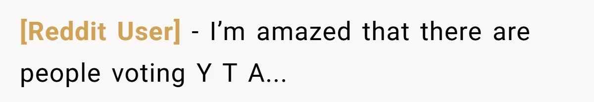 [Reddit User] − I’m amazed that there are people voting Y T A...