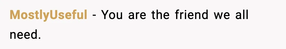 MostlyUseful - You are the friend we all need.