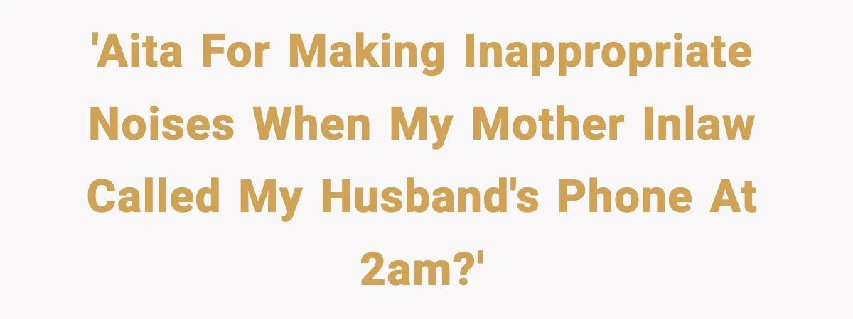 'AITA for making inappropriate noises when my mother inlaw called my husband's phone at 2AM?'