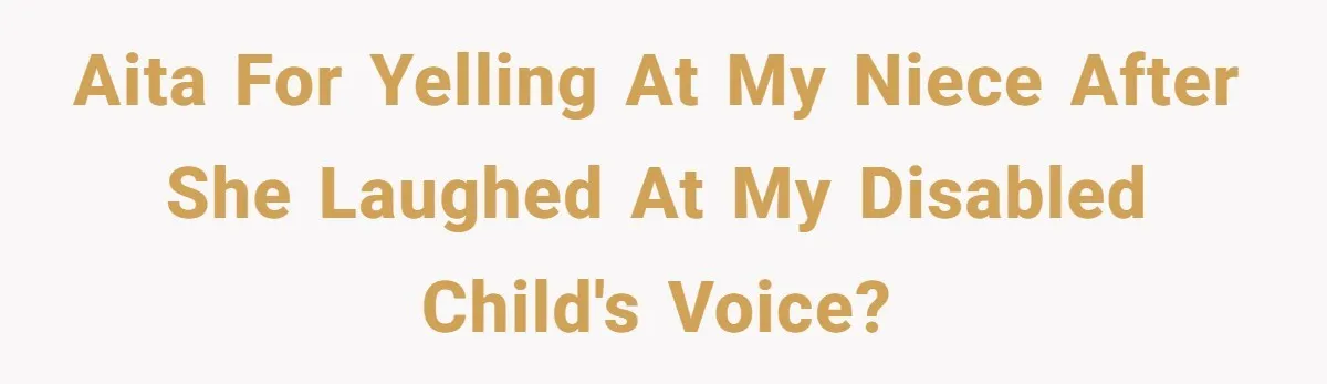 AITA for yelling at my niece after she laughed at my disabled child's voice?