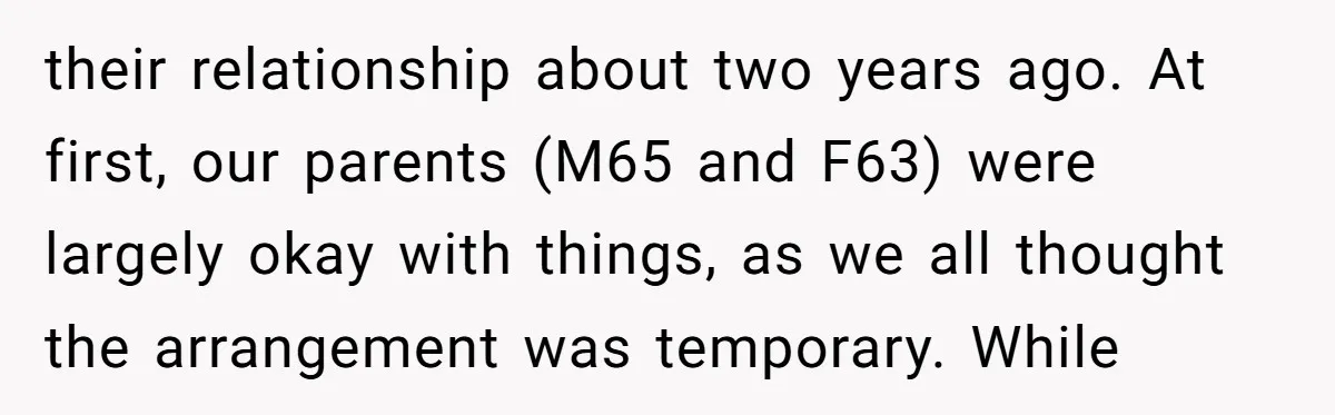 Why a Brother Had to Hide His Holiday Plans to Avoid Family Judgment their relationship about two years ago. At first, our parents (M65 and F63) were largely okay with things, as we all thought the arrangement was temporary. While