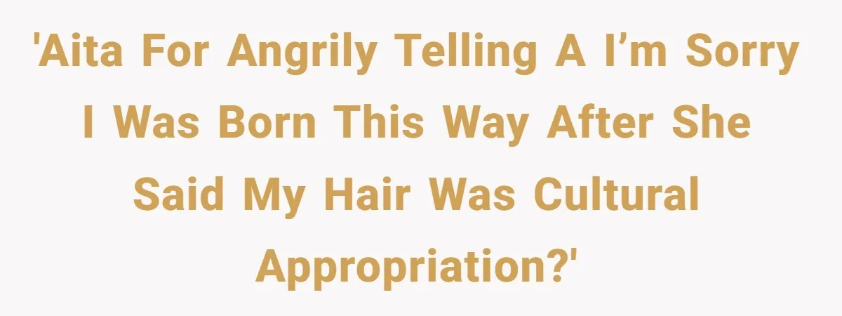 'AITA for angrily telling a I’m sorry I was born this way after she said my hair was cultural appropriation?'
