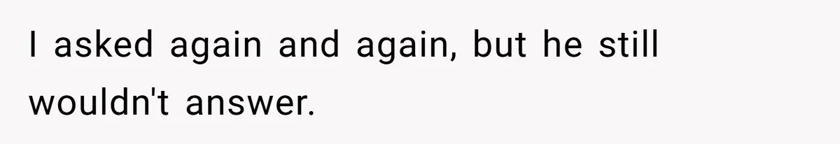 I asked again and again, but he still wouldn't answer.