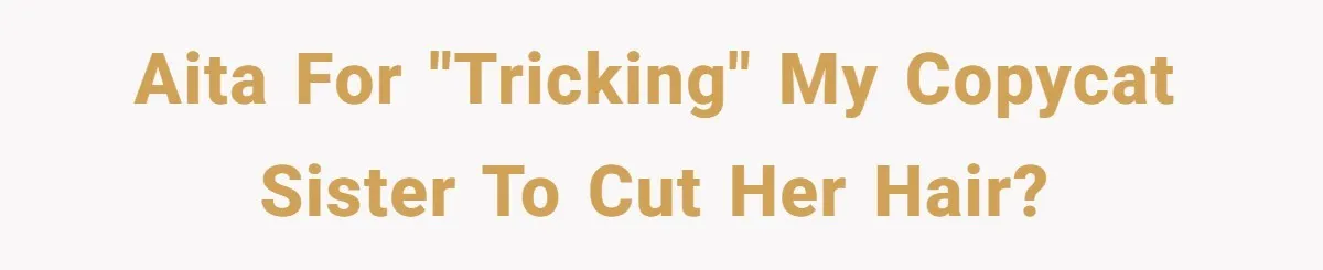 AITA for "tricking" my copycat sister to cut her hair?