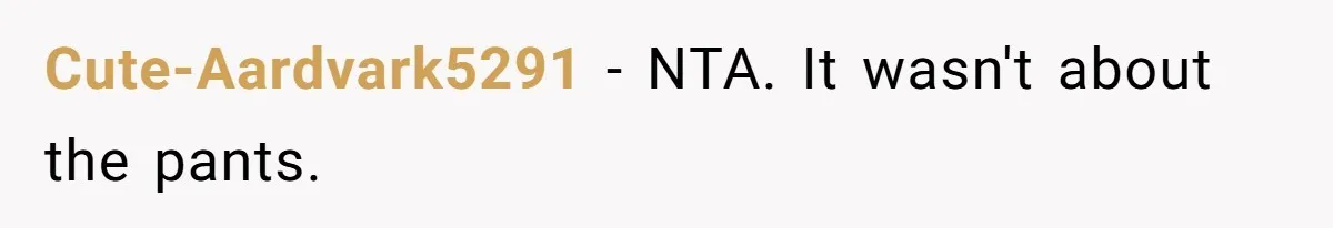 Cute-Aardvark5291 − NTA. It wasn't about the pants.