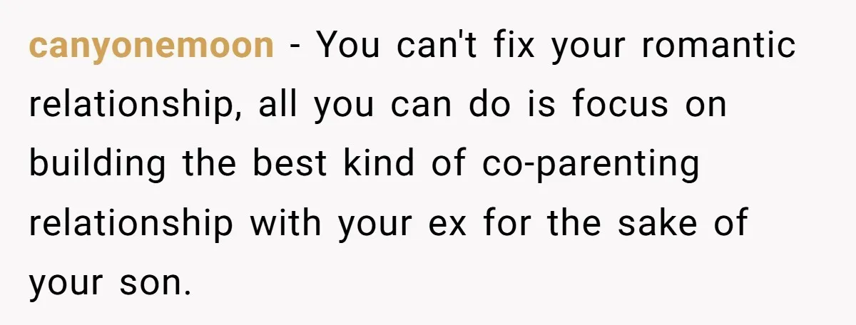 canyonemoon − You can't fix your romantic relationship, all you can do is focus on building the best kind of co-parenting relationship with your ex for the sake of your...