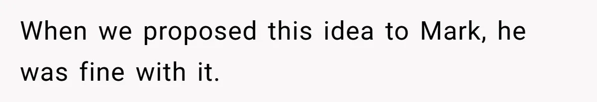 When we proposed this idea to Mark, he was fine with it.