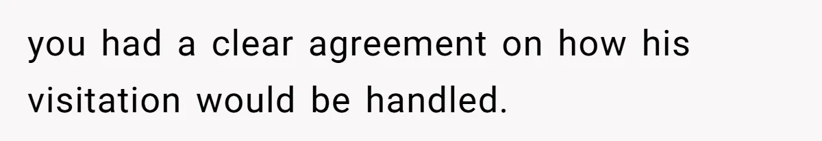 you had a clear agreement on how his visitation would be handled.
