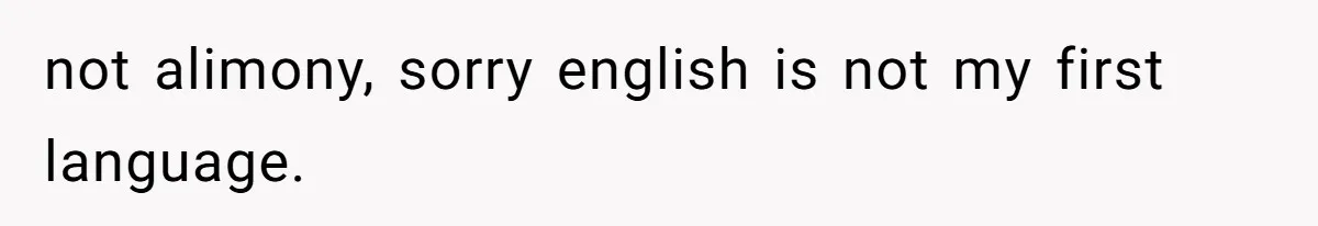 not alimony, sorry english is not my first language.