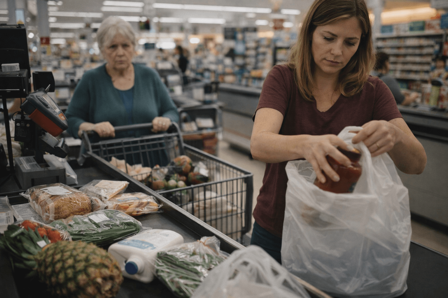 Shopper Slowed Everything Down After a Stranger Tried to Skip the Grocery Line