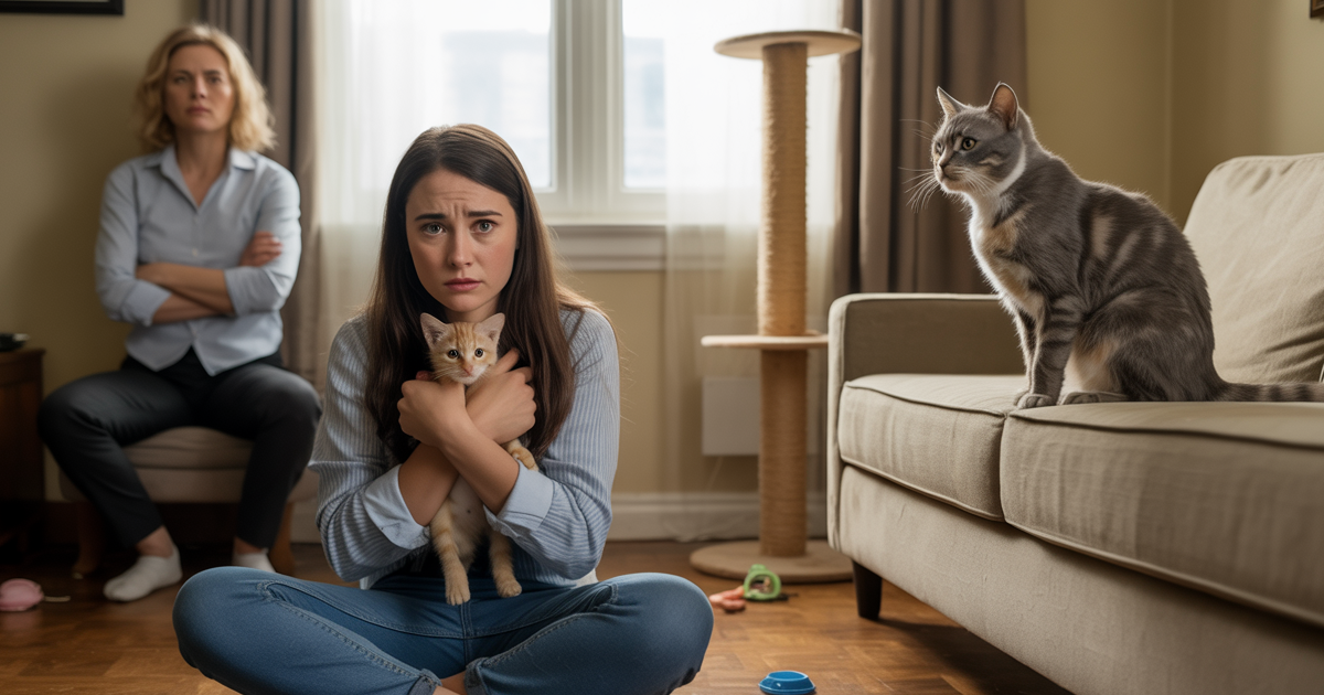 Woman Brings Home Kitten Without Asking Roommate, Demands Elderly Cat Be Locked In Bedroom