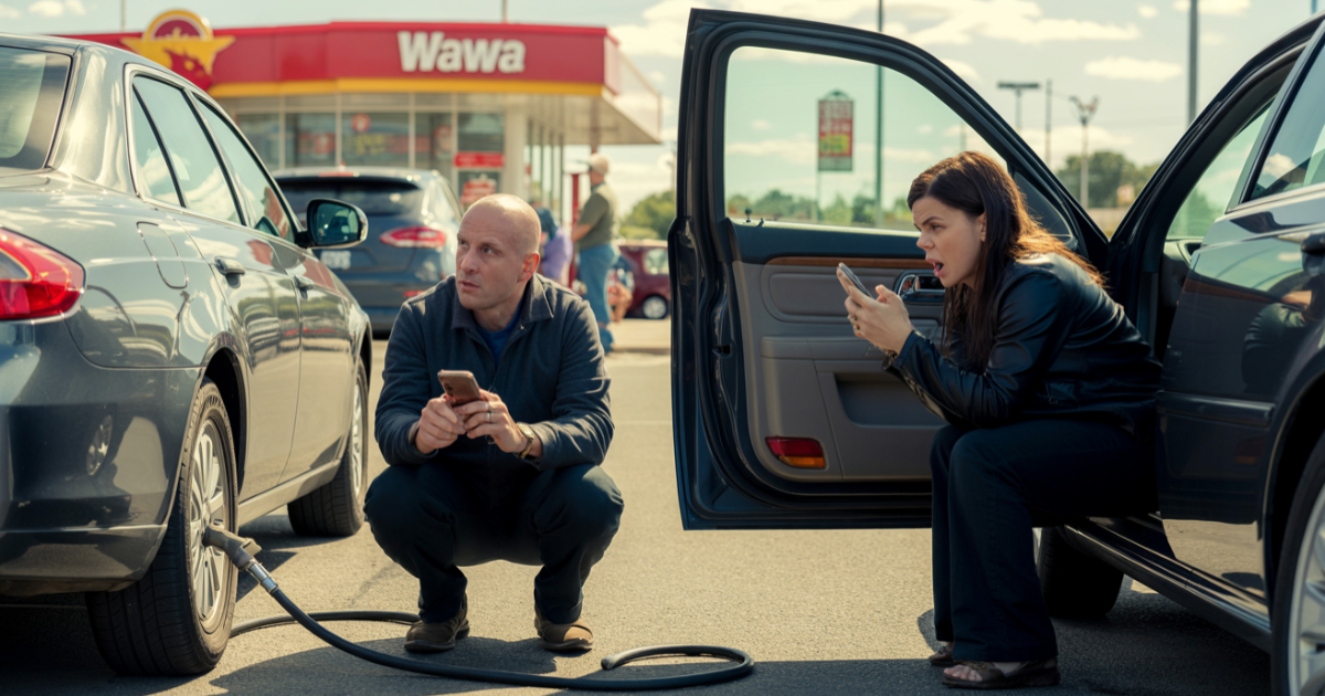 Woman Says “I’ll Only Be A Minute” At Air Pump, Learns What “Only A Minute” Really Means