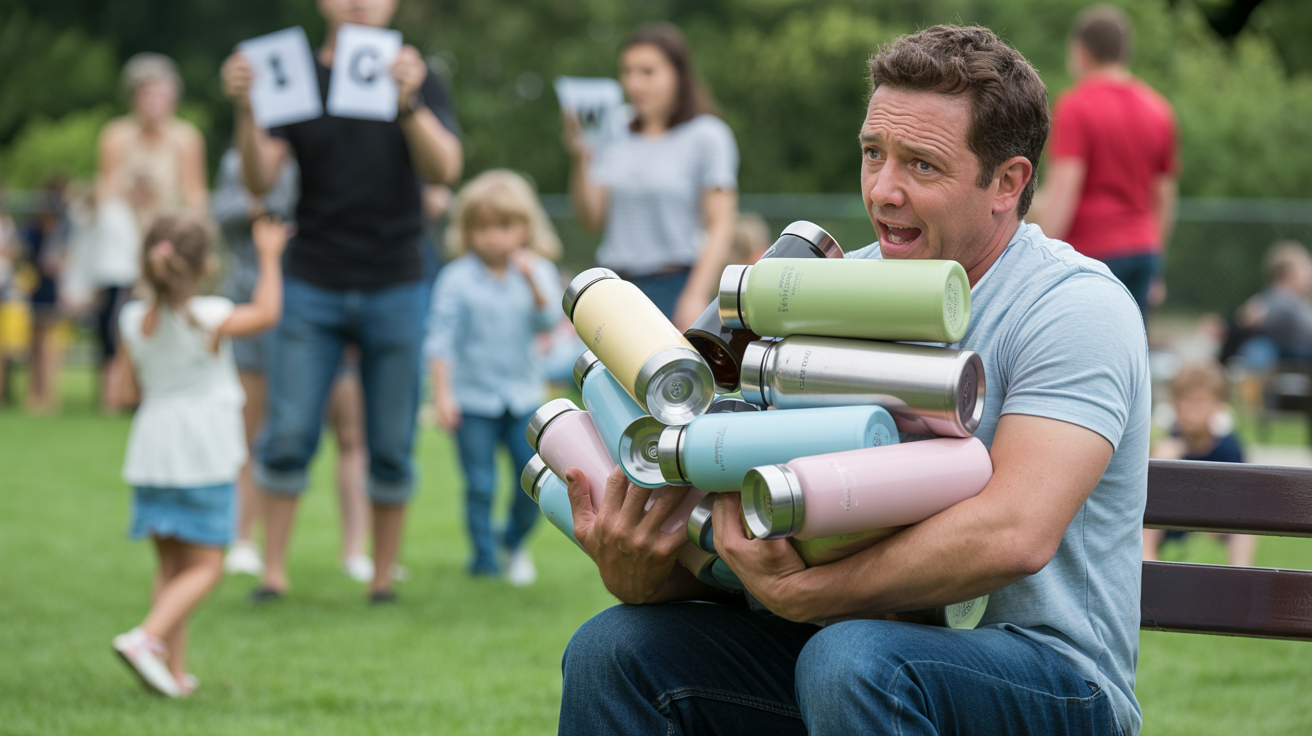 He Was Tired of Holding Everyone’s Giant Drink Bottles, So He Finally Said No