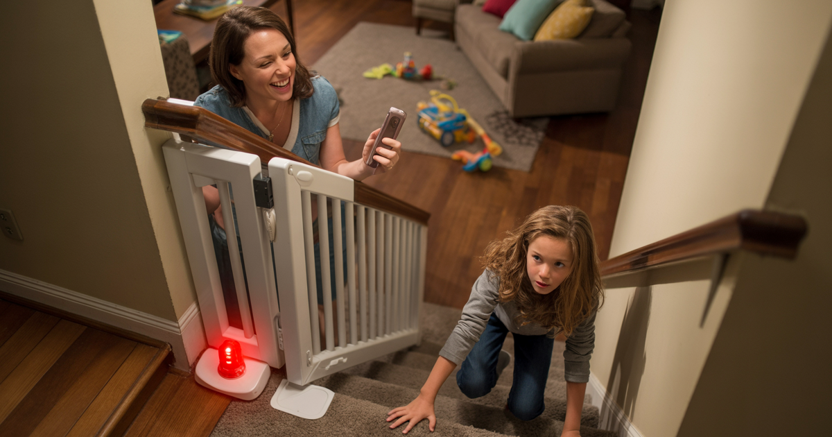 Mom Bought An Alarm To Catch Who Keeps Leaving The Baby Gate Open, And It Worked Instantly