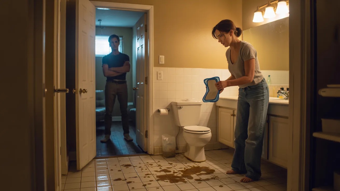 Woman Put Dog Pee Pads On The Bathroom Floor To Solve Her Boyfriend’s Aim Problem, Now He’s Furious
