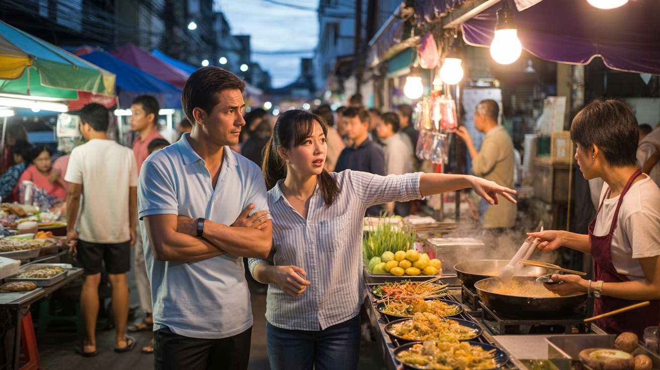 Husband Refuses To Touch Street Food In Wife's Home Country For Worrying About "No Gloves"