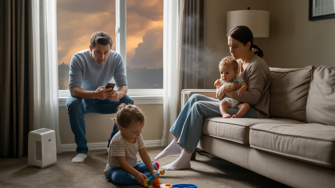 Husband Yells At Wife For Taking Their Young Kids Outside Despite Dangerous Air Quality Warnings