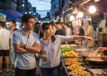 Husband Refuses To Touch Street Food In Wife’s Home Country For Worrying About “No Gloves”