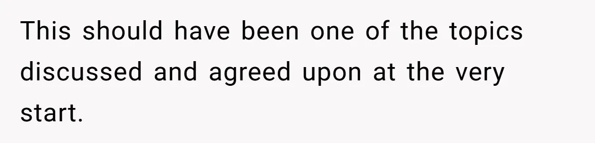 This should have been one of the topics discussed and agreed upon at the very start.