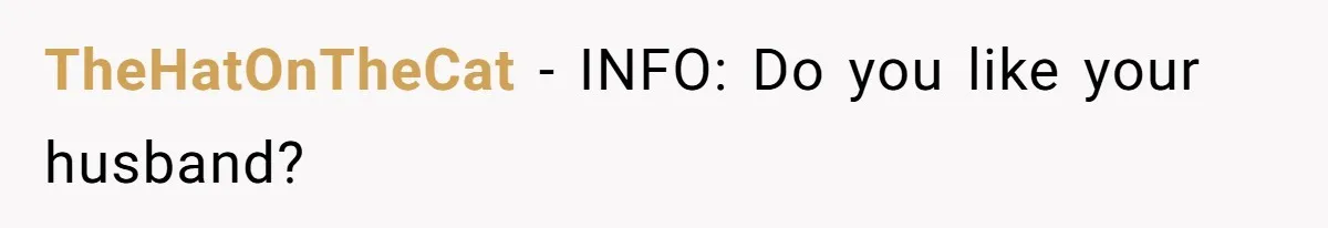 TheHatOnTheCat − INFO: Do you like your husband?
