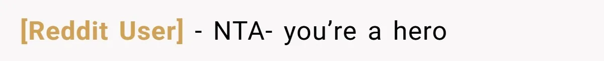 [Reddit User] − NTA- you’re a hero