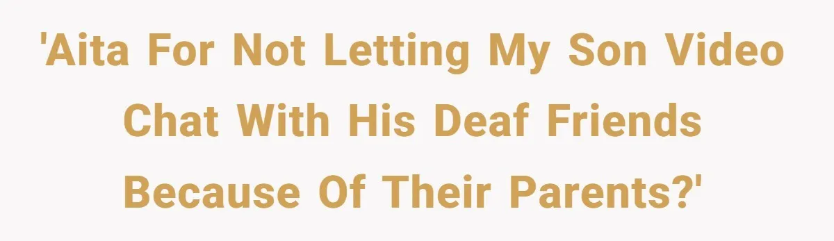 Mom Shields Deaf Son From Toxic Bullying By Peers And Adults In His Own Community 'AITA for not letting my son video chat with his Deaf friends because of their parents?'