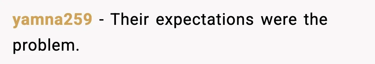 yamna259 - Their expectations were the problem.