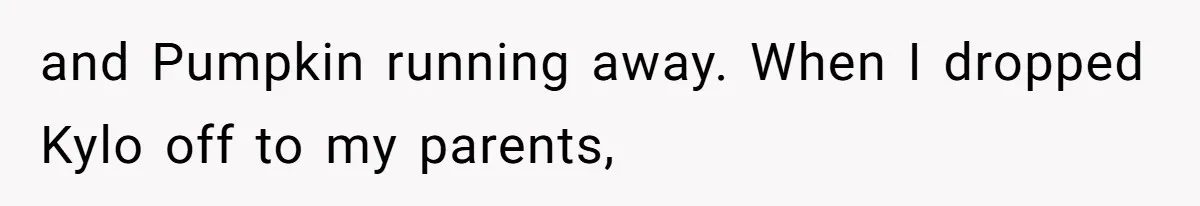Woman Refuses To Let Parents Babysit Grandkids After They Disregard Her Wishes And Kill Her Cat and Pumpkin running away. When I dropped Kylo off to my parents,