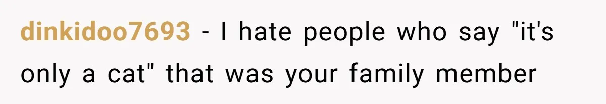 Woman Refuses To Let Parents Babysit Grandkids After They Disregard Her Wishes And Kill Her Cat dinkidoo7693 − I hate people who say "it's only a cat" that was your family member