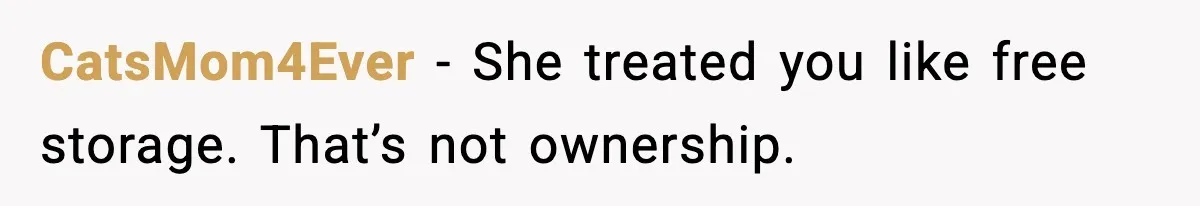 After Funding Her Sister’s Life for Years, She Sold One Dress and Got Blamed CatsMom4Ever - She treated you like free storage. That’s not ownership.