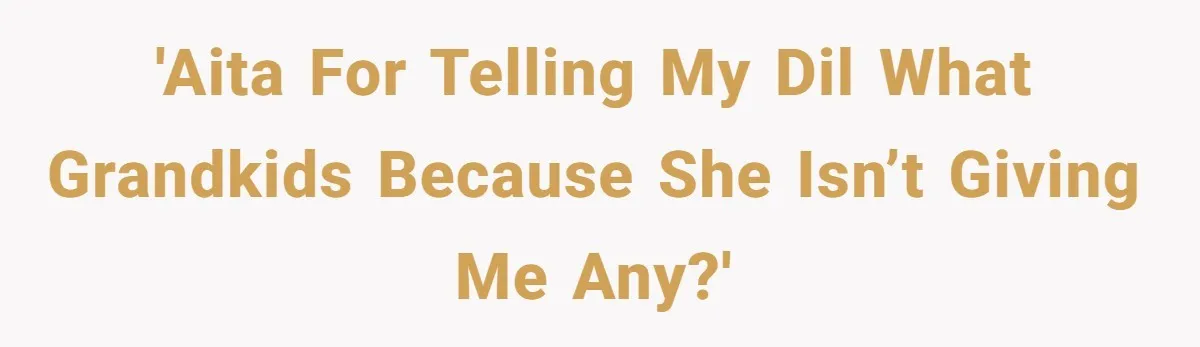 'AITA for telling my DIL what grandkids because she isn’t giving me any?'