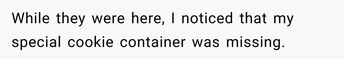 While they were here, I noticed that my special cookie container was missing.