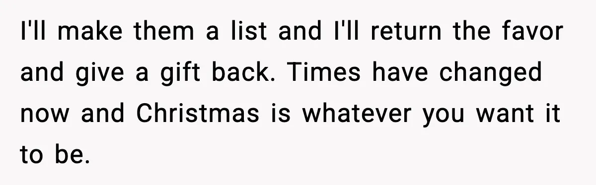 She Gave Him a Bible as a Christmas Gift, and It Ended the Friendship I'll make them a list and I'll return the favor and give a gift back. Times have changed now and Christmas is whatever you want it to be.