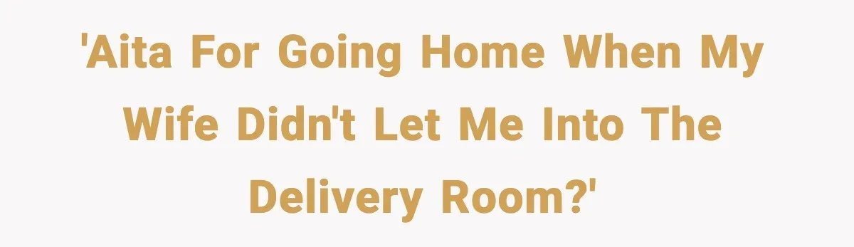 'AITA for going home when my wife didn't let me into the delivery room?'
