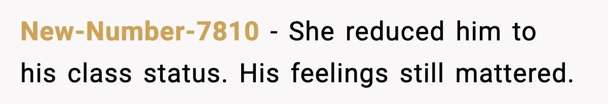 New-Number-7810 - She reduced him to his class status. His feelings still mattered.