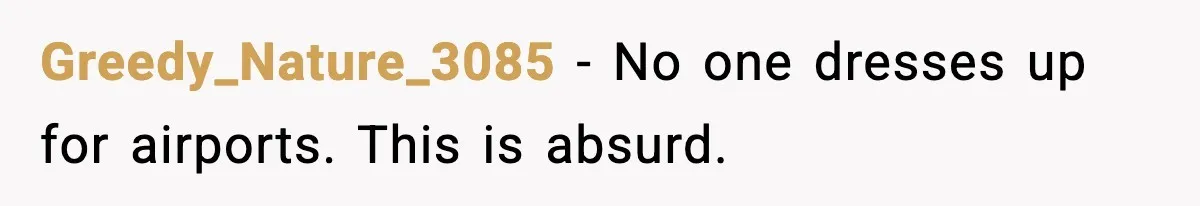 Greedy_Nature_3085 - No one dresses up for airports. This is absurd.