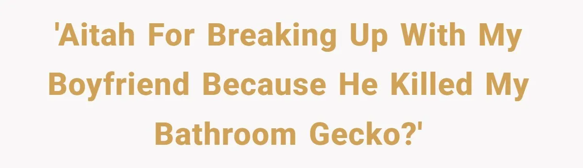 'AITAH For breaking up with my boyfriend because he killed my bathroom gecko?'