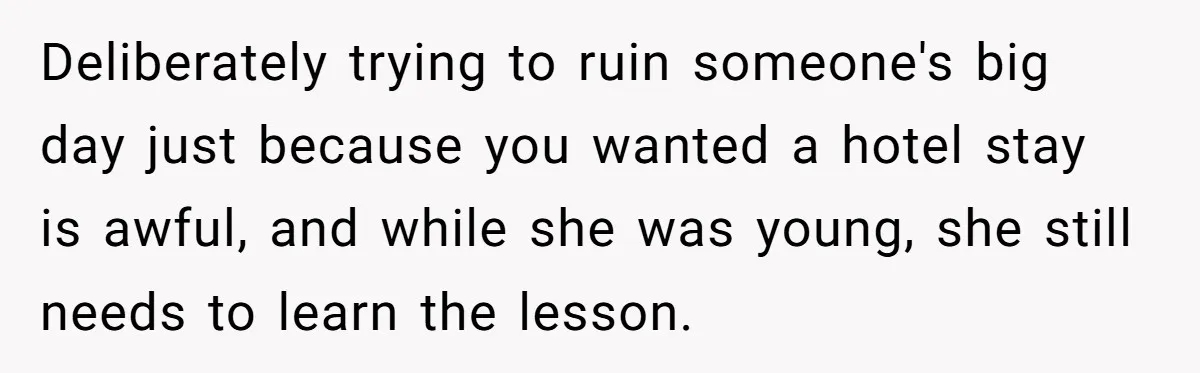 Seventeen-Year-Old Girl Fakes Seizure At A Wedding Only To Avoid Going Home With Mother Deliberately trying to ruin someone's big day just because you wanted a hotel stay is awful, and while she was young, she still needs to learn the lesson.
