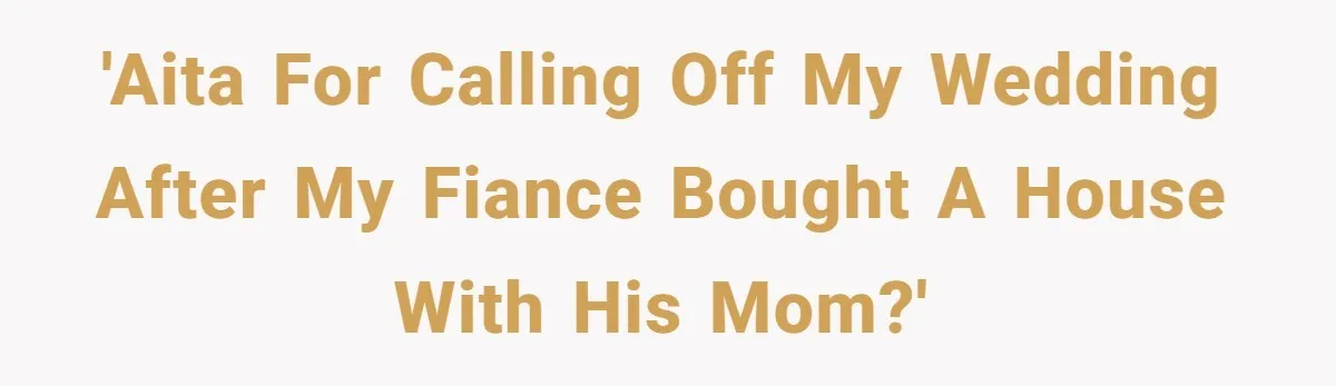 'AITA for calling off my wedding after my fiance bought a house with his mom?'