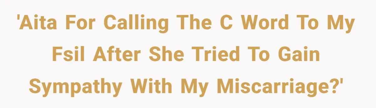 'AITA for calling the C word to my FSIL after she tried to gain sympathy with my miscarriage?'