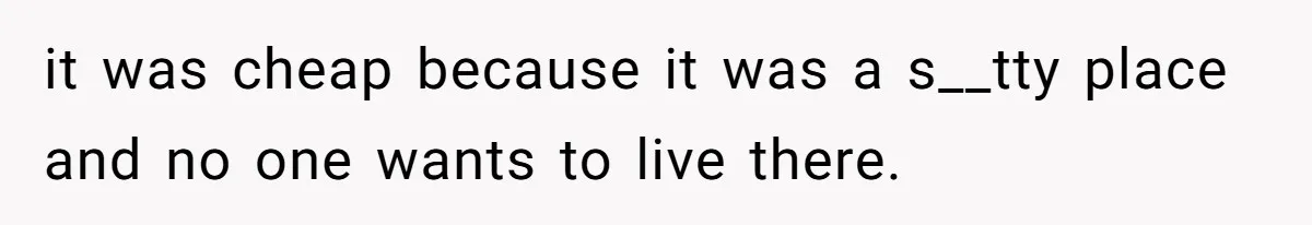 it was cheap because it was a s__tty place and no one wants to live there.